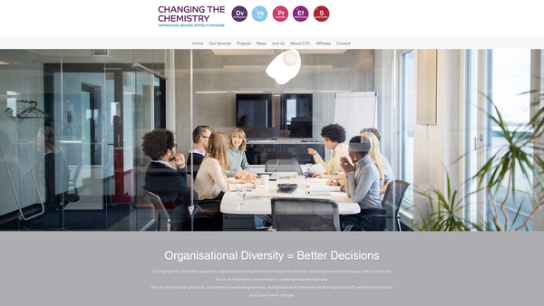 Screenshot of the Changing the Chemistry website