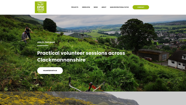Screenshot of the Enabling Projects in Clackmannanshire Supporting Communities website
