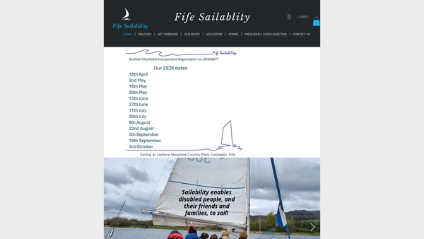 Screenshot of the Fife Sailability website