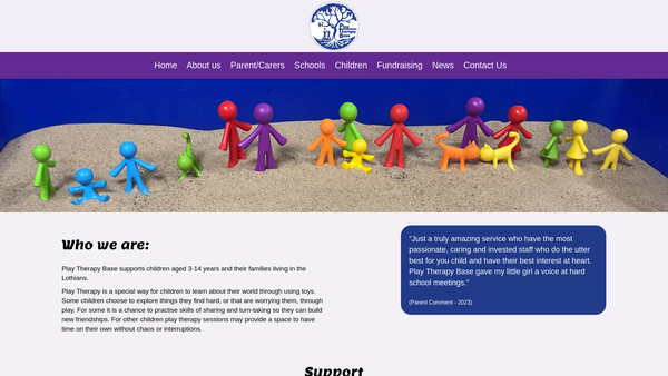 Screenshot of the Play Therapy Base Limited website