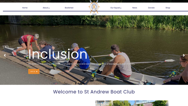 Screenshot of the Saint Andrew Boat Club website