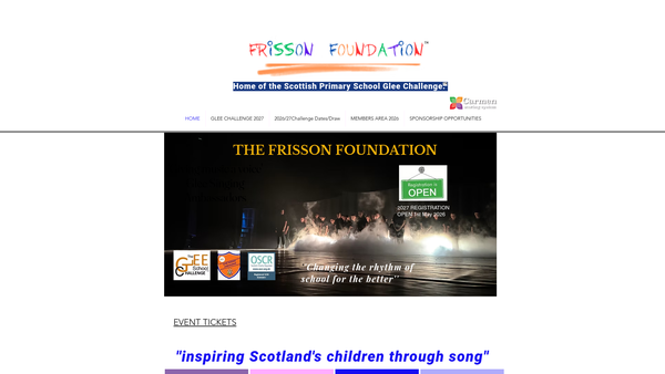 Screenshot of the The Frisson Foundation website