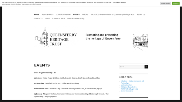 Screenshot of the Queensferry Heritage Trust website