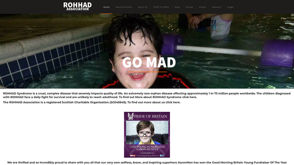 Screenshot of the ROHHAD Association website