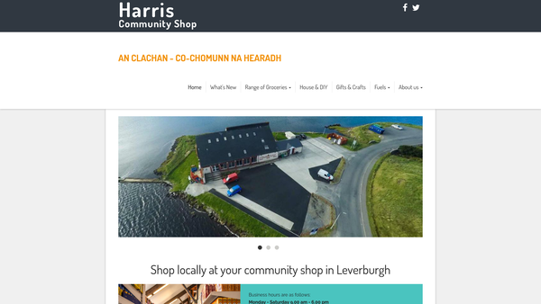 Screenshot of the Co-Chomunn na Hearadh Ltd website