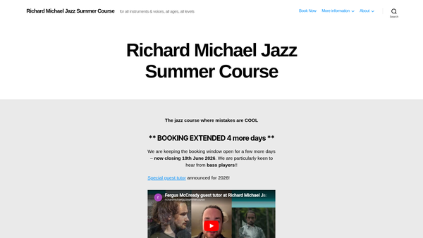 Screenshot of the East of Scotland Jazz Education(SCIO) website