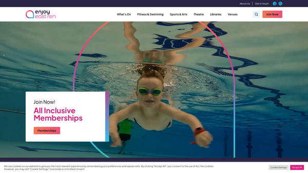 Screenshot of the East Renfrewshire Culture & Leisure Limited website