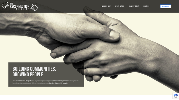 Screenshot of the The Reconnection Project website