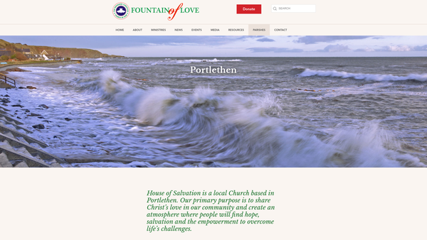 Screenshot of the RCCG - House of Salvation website