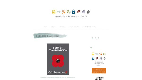Screenshot of the Energise Galashiels Trust website