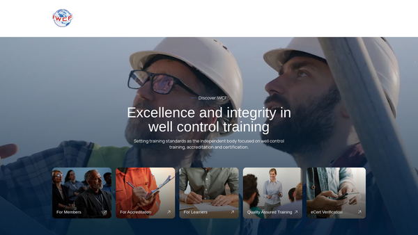 Screenshot of the International Well Control Forum website