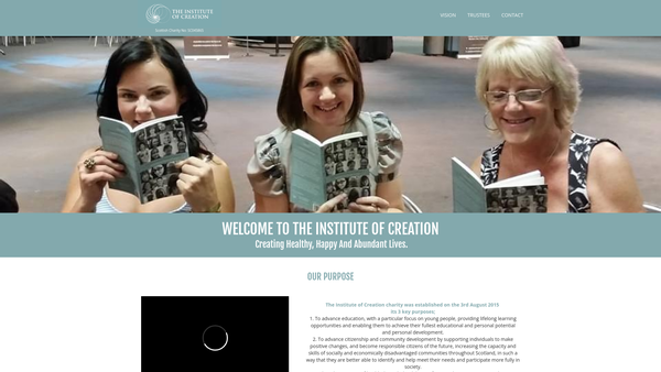 Screenshot of the The Institute of Creation website