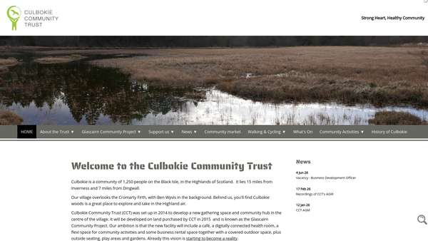Screenshot of the Culbokie Community Trust Limited website