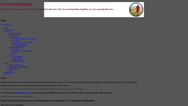 Screenshot of the Remembered Imagined website