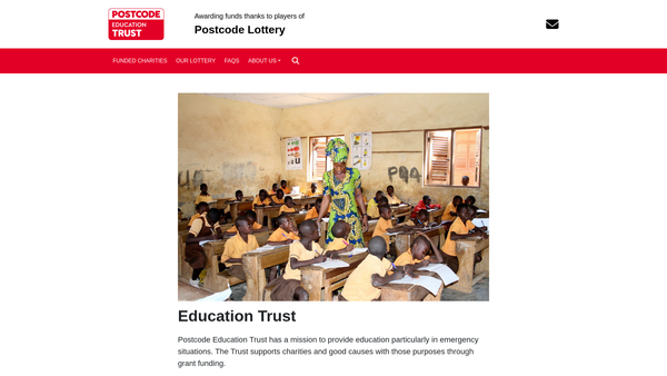 Screenshot of the Postcode Education Trust website