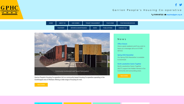 Screenshot of the Garrion Peoples Housing Co-operative Limited website