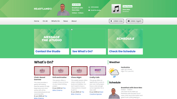 Screenshot of the The Heartland Radio Foundation Limited website