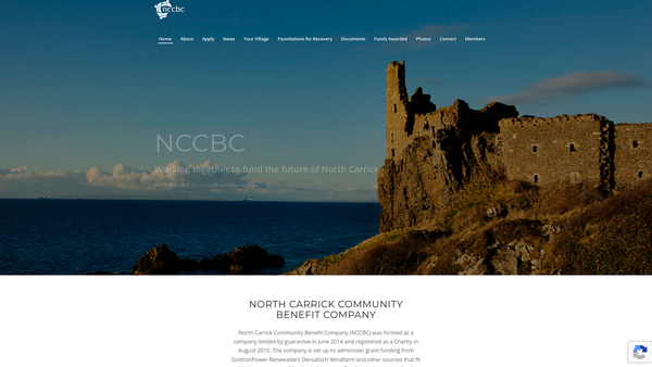 Screenshot of the North Carrick Community Benefit website
