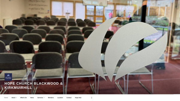 Screenshot of the Hope Church (Blackwood & Kirkmuirhill) website