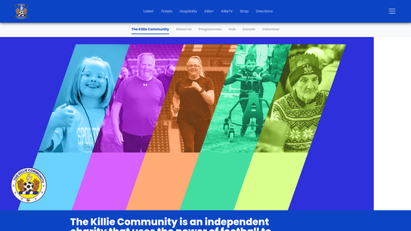 Screenshot of the The Killie Community website