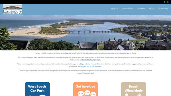 Screenshot of the The Lossiemouth Community Development Trust website