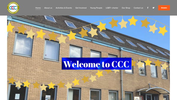 Screenshot of the Corstorphine  Community Centre website