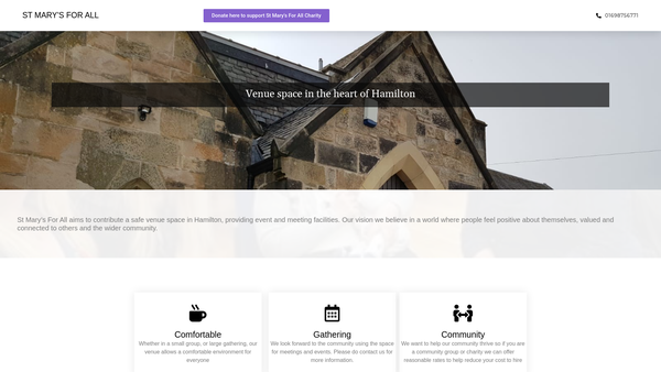 Screenshot of the St Mary's For All website