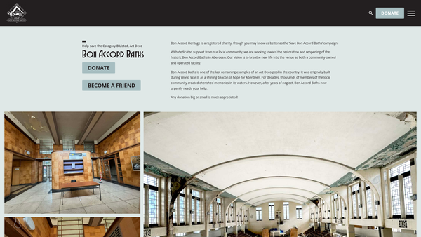Screenshot of the Bon Accord Heritage SCIO website