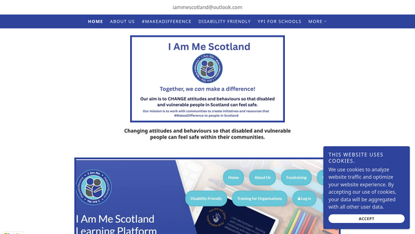 Screenshot of the I Am Me Scotland website