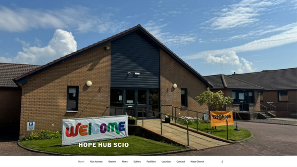 Screenshot of the Hope Hub SCIO website