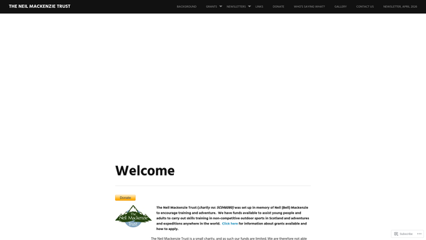 Screenshot of the The Neil Mackenzie Trust website