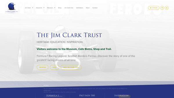 Screenshot of the The Jim Clark Trust website