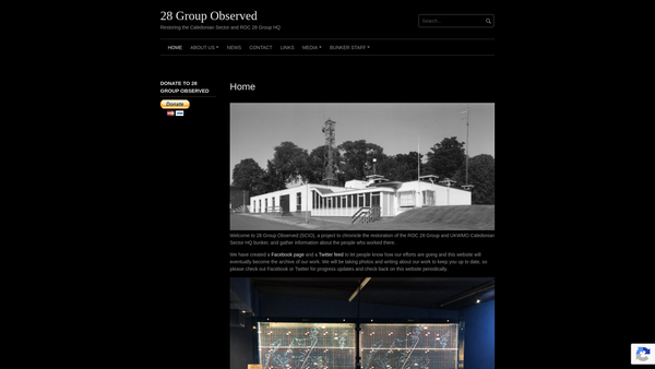 Screenshot of the 28 Group Observed (SCIO) website