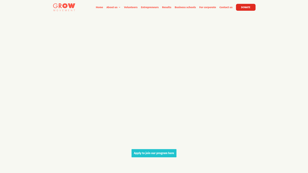 Screenshot of the Grow Volunteer Consulting website
