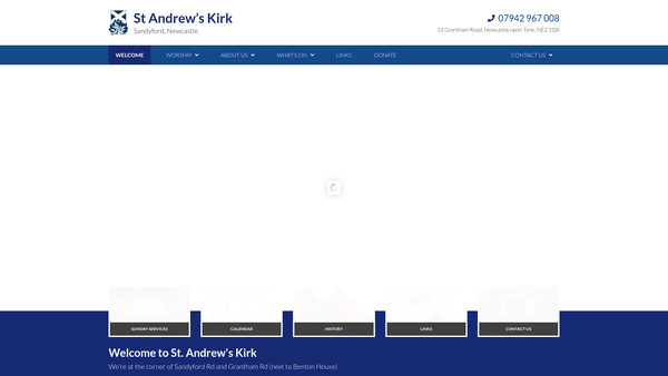 Screenshot of the St Andrew's Church of Scotland, Newcastle website
