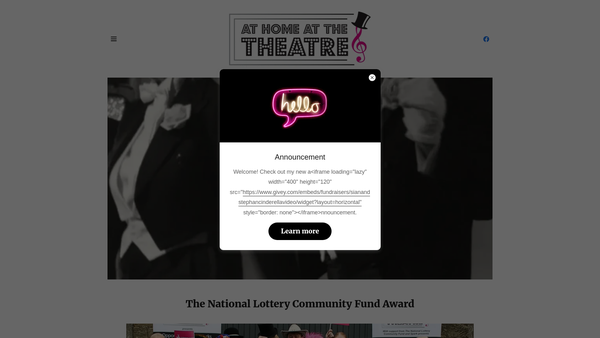 Screenshot of the At Home At The Theatre Limited website