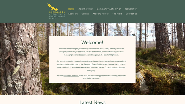 Screenshot of the Glengarry Community Development Trust website