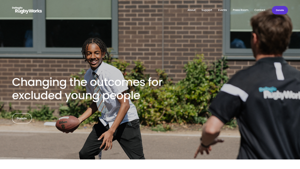 Screenshot of the Dallaglio RugbyWorks website