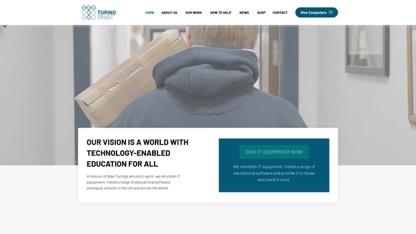 Screenshot of the The Turing Trust website