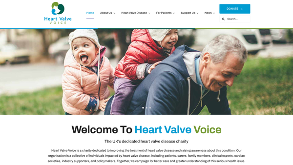 Screenshot of the Heart Valve Voice website
