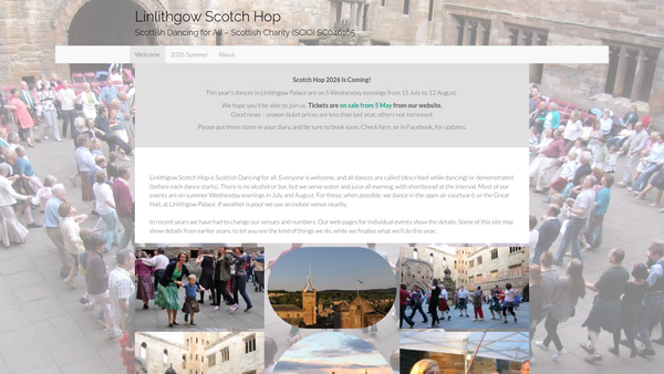 Screenshot of the Linlithgow Scotch Hop SCIO website