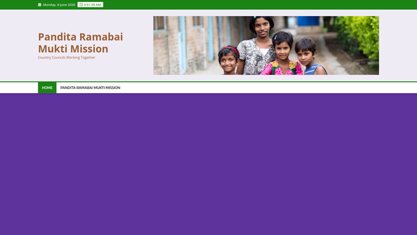 Screenshot of the Pandita Ramabai Mukti Mission Scottish Council website