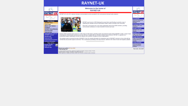 Screenshot of the Raynet-Uk website