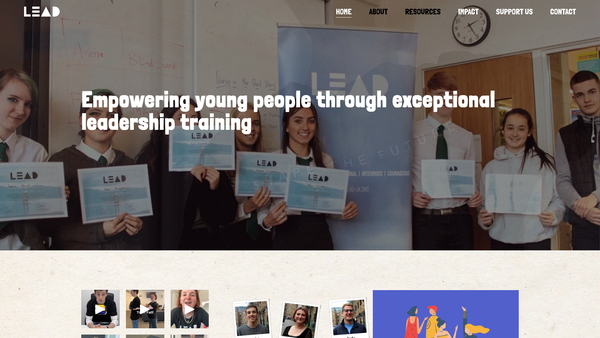 Screenshot of the Lead website