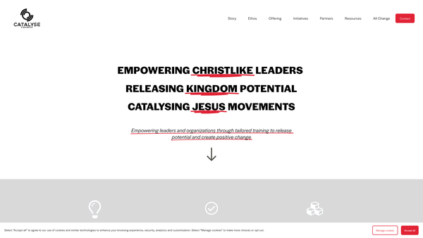 Screenshot of the Catalyse Change website