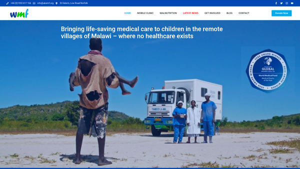 Screenshot of the World Medical Fund website