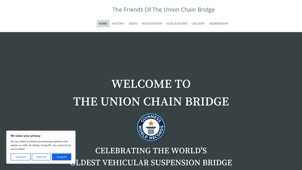 Screenshot of the Friends of the Union Chain Bridge website