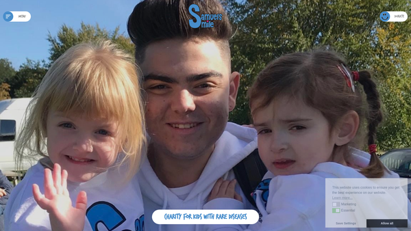 Screenshot of the Samuel's Smile website
