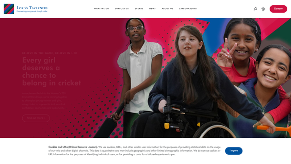 Screenshot of the The Lord's Taverners Limited website