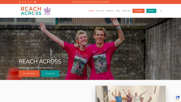 Screenshot of the Reach Across website